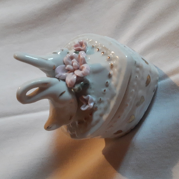 Swan Birds Floral Heart Trinket Box Vintage - Picture 12 of 13